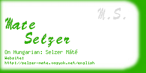 mate selzer business card