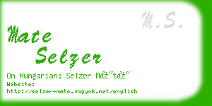 mate selzer business card